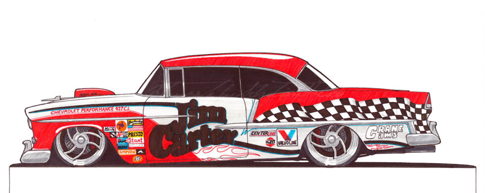 Chevrolet BelAir 1955 Custom Drawing by Sebastian Motsch 1999