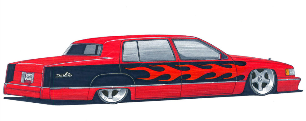 Cadillac DeVille Custom Drawing by Sebastian Motsch