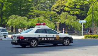 Toyota Crown Police Car at Imperial East Gardens in Tokyo Japan Drive-by Snapshots by Sebastian Motsch
