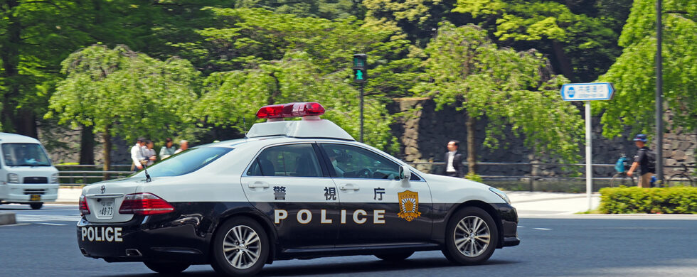 Toyota Crown Police Car at Imperial East Gardens in Tokyo Japan Drive-by Snapshots by Sebastian Motsch