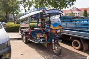 Blue Tuk-Tuk in Laos Vientiane Drive-by Snapshot by Sebastian Motsch