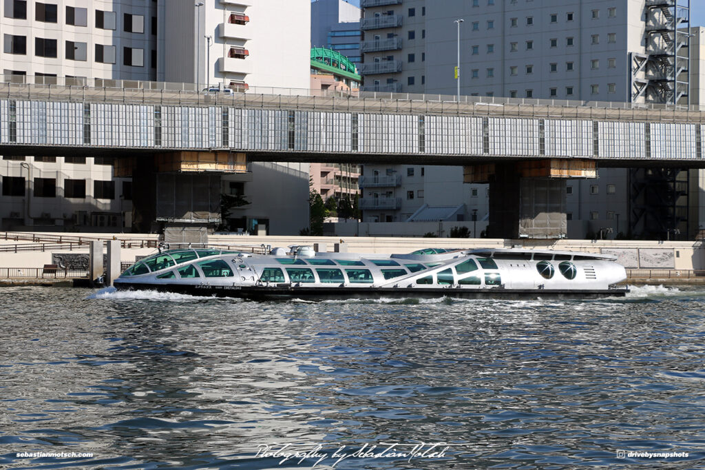 Japan Tokyo Emeraldas Ferry Ship on Sumida River by Sebastian Motsch