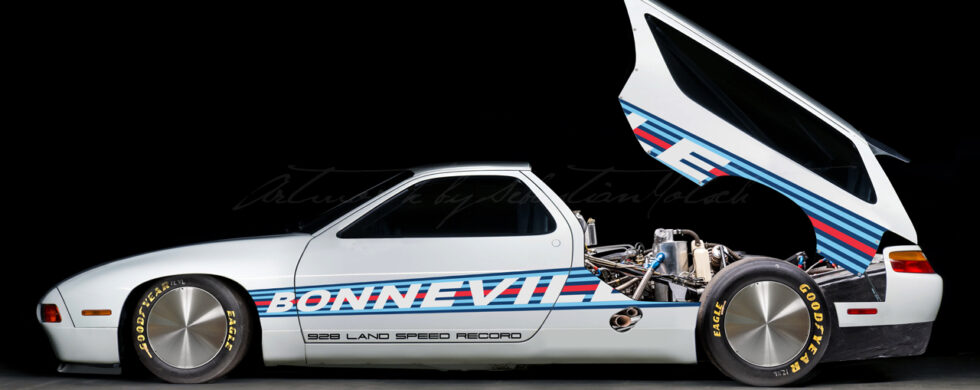 Porsche 928 LSR Bonneville Land Speed Record Hood Open | Photoshop Chop by Sebastian Motsch
