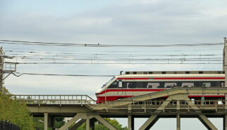 Japan Tokyo Asakusa Tobu Isesaki Line Train on Sumida River Bridge by Sebastian Motsch