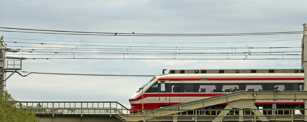 Japan Tokyo Asakusa Tobu Isesaki Line Train on Sumida River Bridge by Sebastian Motsch
