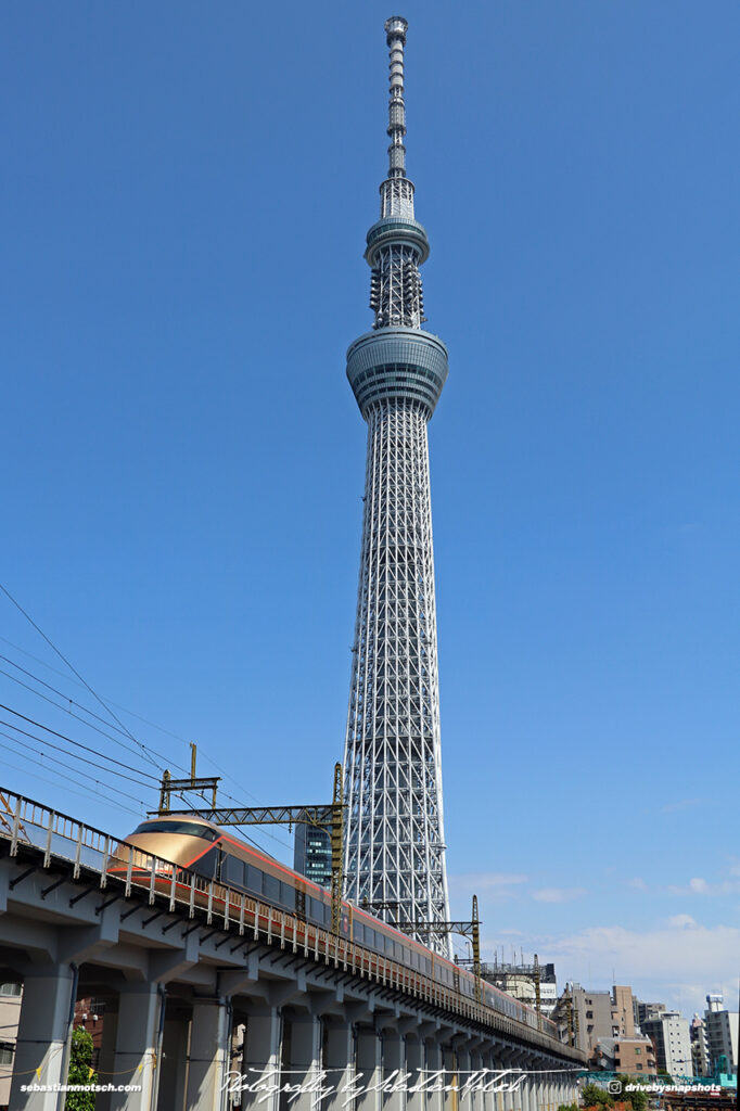 Japan Tokyo Sky Tree with Train by Sebastian Motsch