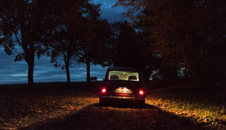 Mazda Miata NA and Austin Mini Fall Leaves by Sebastian Motsch