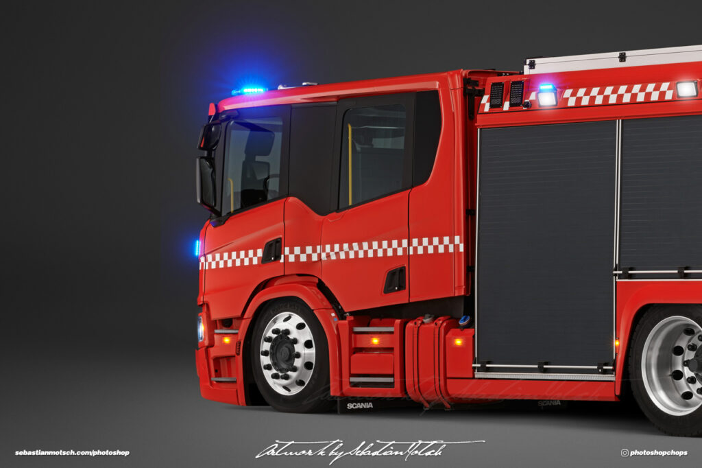 Scania P360 Crew Cab Fire Truck Photoshop by Sebastian Motsch I