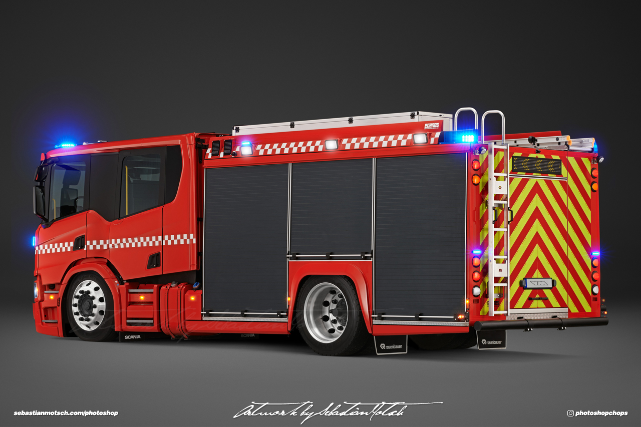 Scania P360 Crew Cab Fire Truck Photoshop by Sebastian Motsch