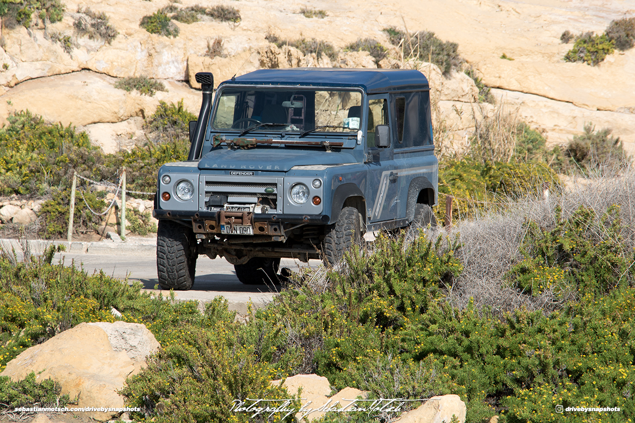 Land Rover Defender 90 Malta Gozo Azure Window Drive-by Snapshot by Sebastian Motsch