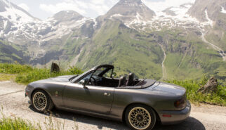 Mazda Miata NA at Großglockner Hochalpenstraße Austria Drive-by Snapshot by Sebastian Motsch