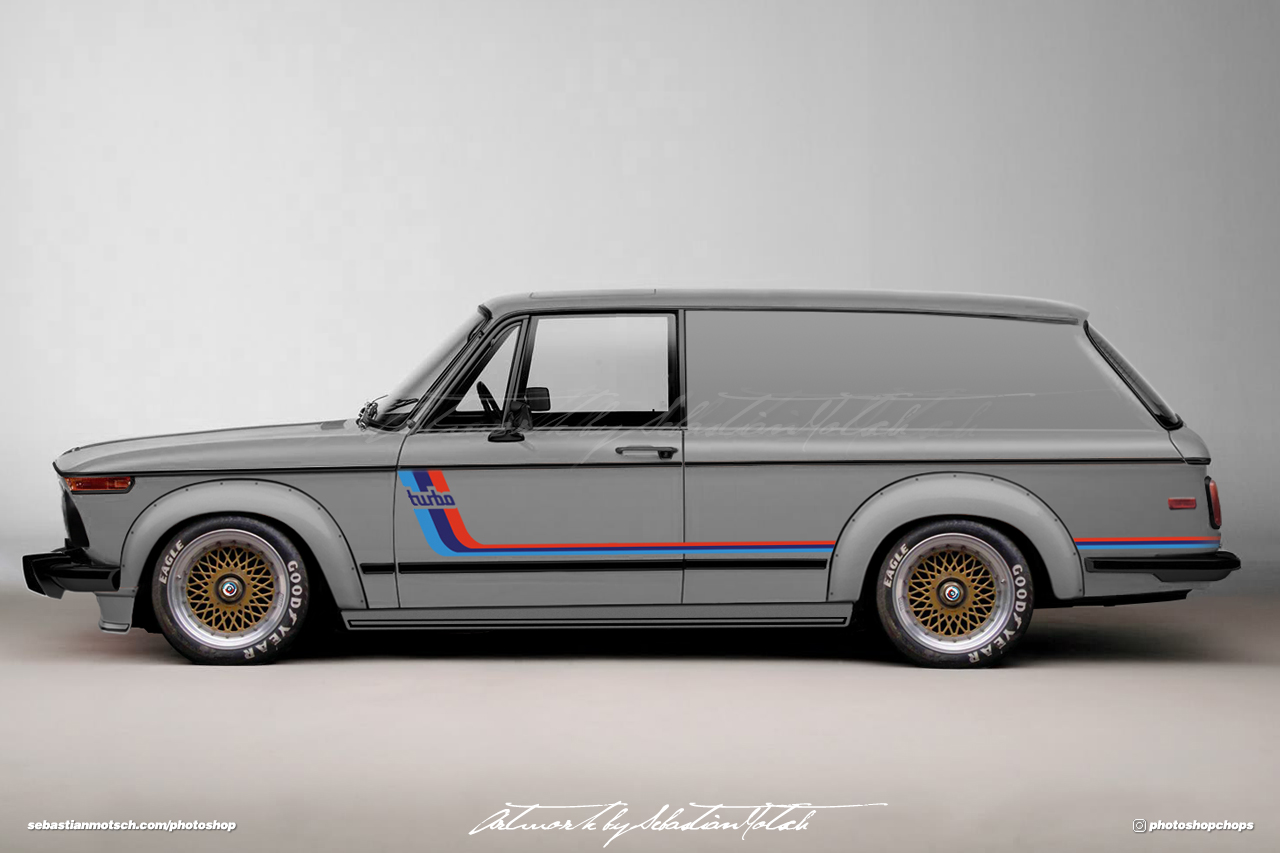 BMW 2002 Turbo Panel Wagon M-Stripes Photoshop by Sebastian Motsch