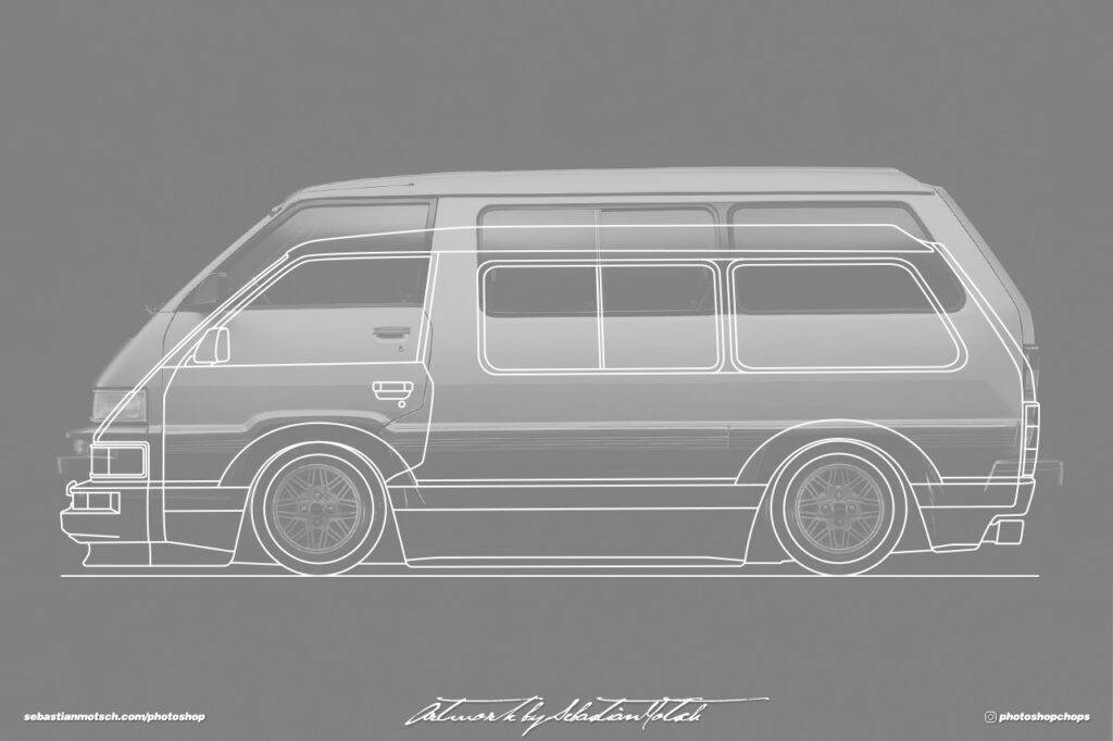 Toyota R20 Van Model-F Tarago Concept Drawing by Sebastian Motsch