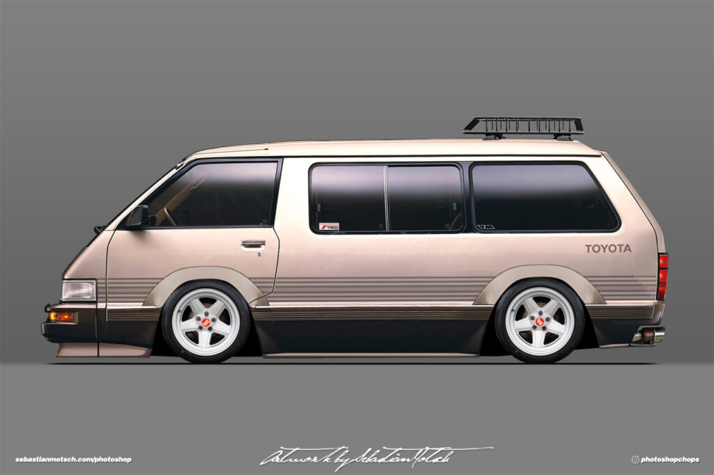 Toyota R20 Van Model-F Tarago with AMG Penta Wheels Photoshop by Sebastian Motsch