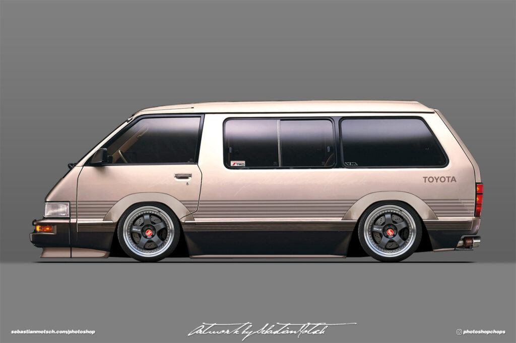 Toyota R20 Van Model-F Tarago with Work Meister S1 Wheels Photoshop by Sebastian Motsch