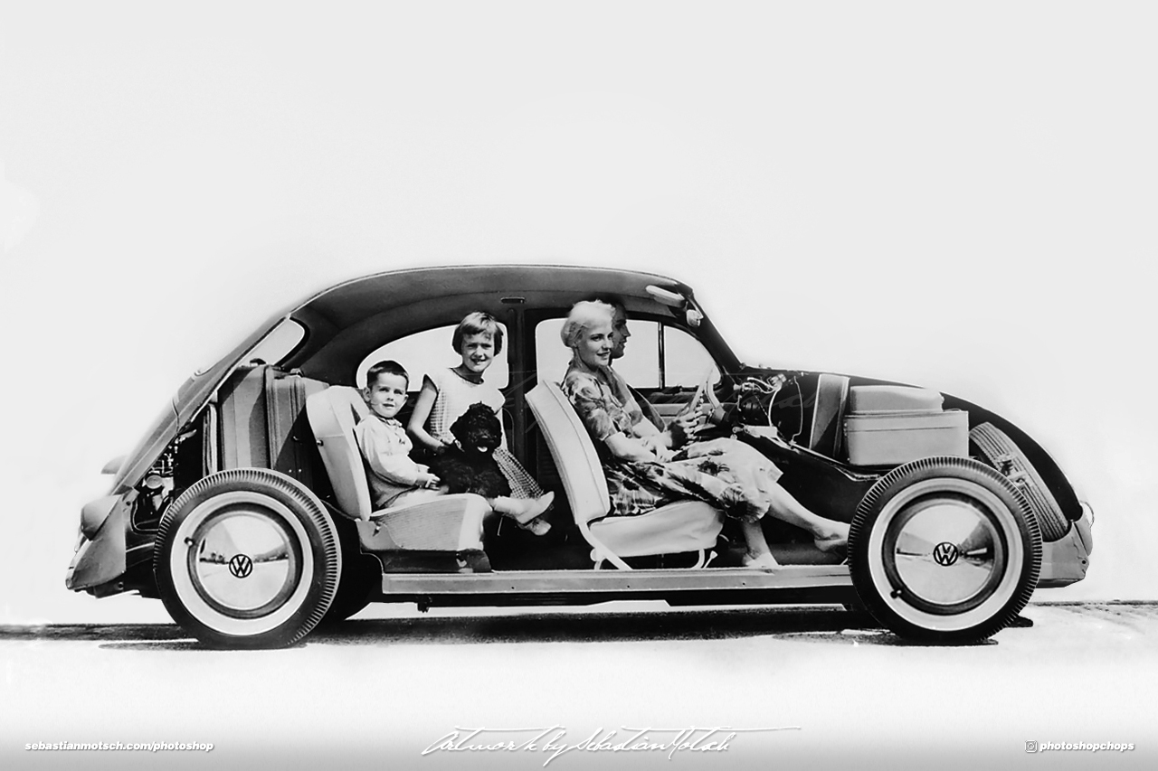 Volkswagen Beetle Käfer Custom Cutaway Photoshop by Sebastian Motsch