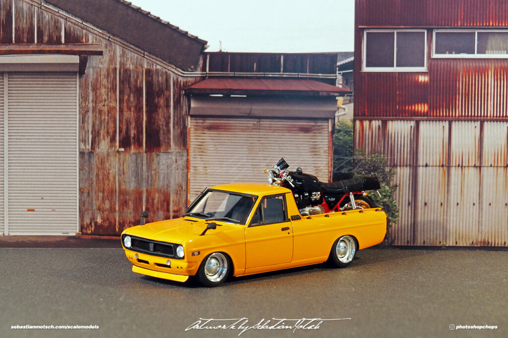 Hasegawa Nissan Datsun Sunny Pickup Scale Model by Sebastian Motsch