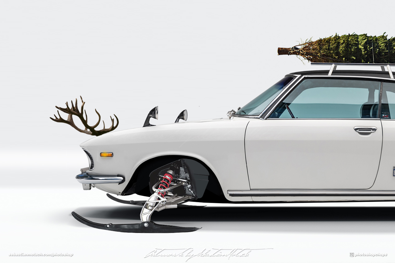 Mazda Luce Coupé Christmas Sled Photoshop Chop by Sebastian Motsch