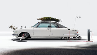 Mazda Luce Coupé Christmas Sled Photoshop Chop by Sebastian Motsch