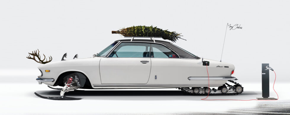 Mazda Luce Coupé Christmas Sled Photoshop Chop by Sebastian Motsch