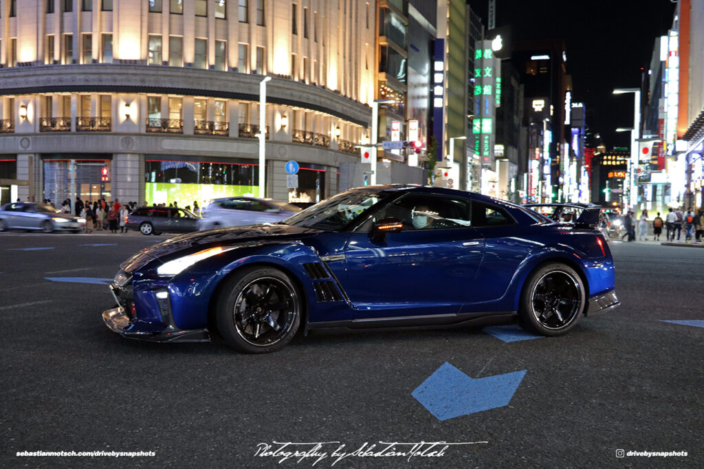 Blue Nissan GT-R35 Nismo in Ginza Tokyo Japan by Sebastian Motsch