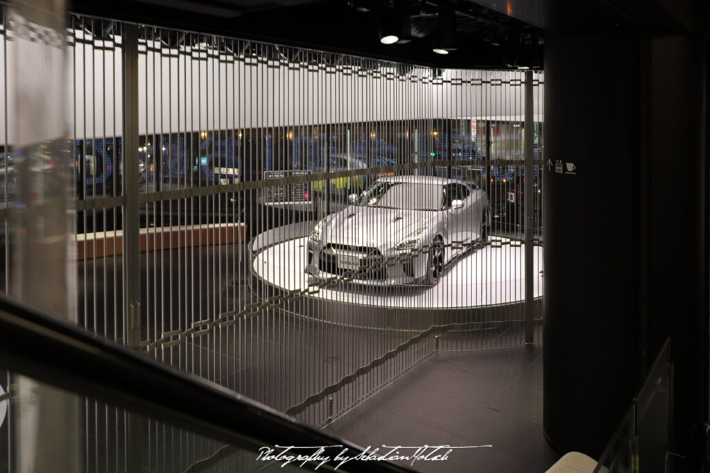 GT-R35 Nismo behind bars at Nissan Crossing in Ginza Tokyo Japan by Sebastian Motsch