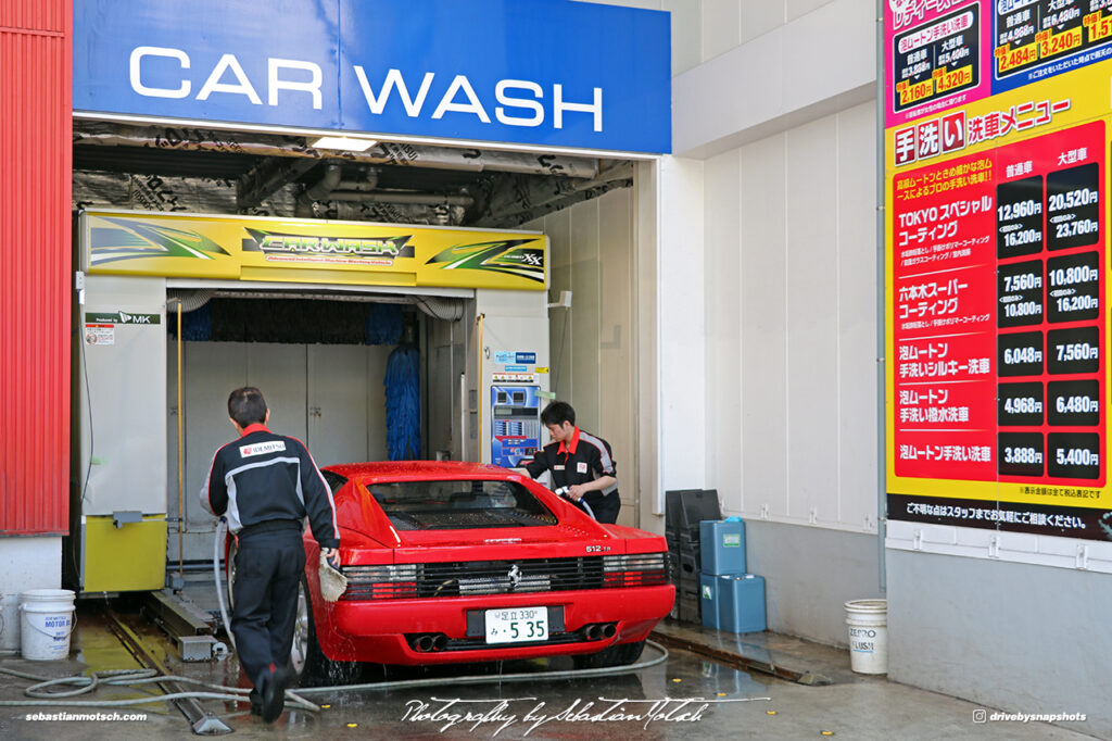 Japan Tokyo Roppongi Ferrari 512TR at Idemitsu Carwash by Sebastian Motsch