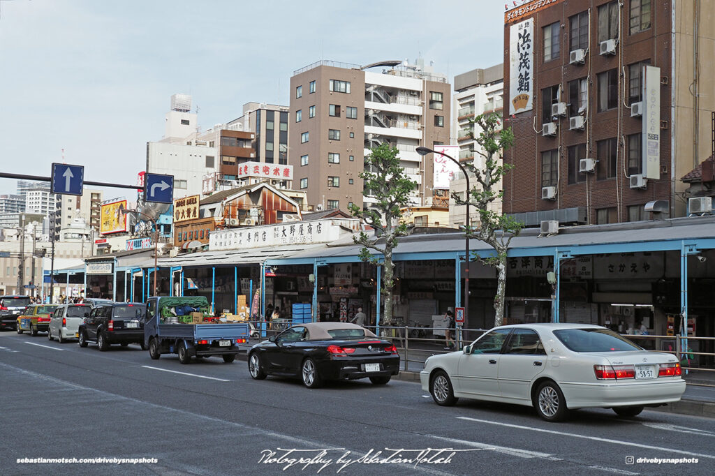 Line of cars near Tsukiji Fish Market Tokyo Japan Drive-by Snapshots by Sebastian Motsch