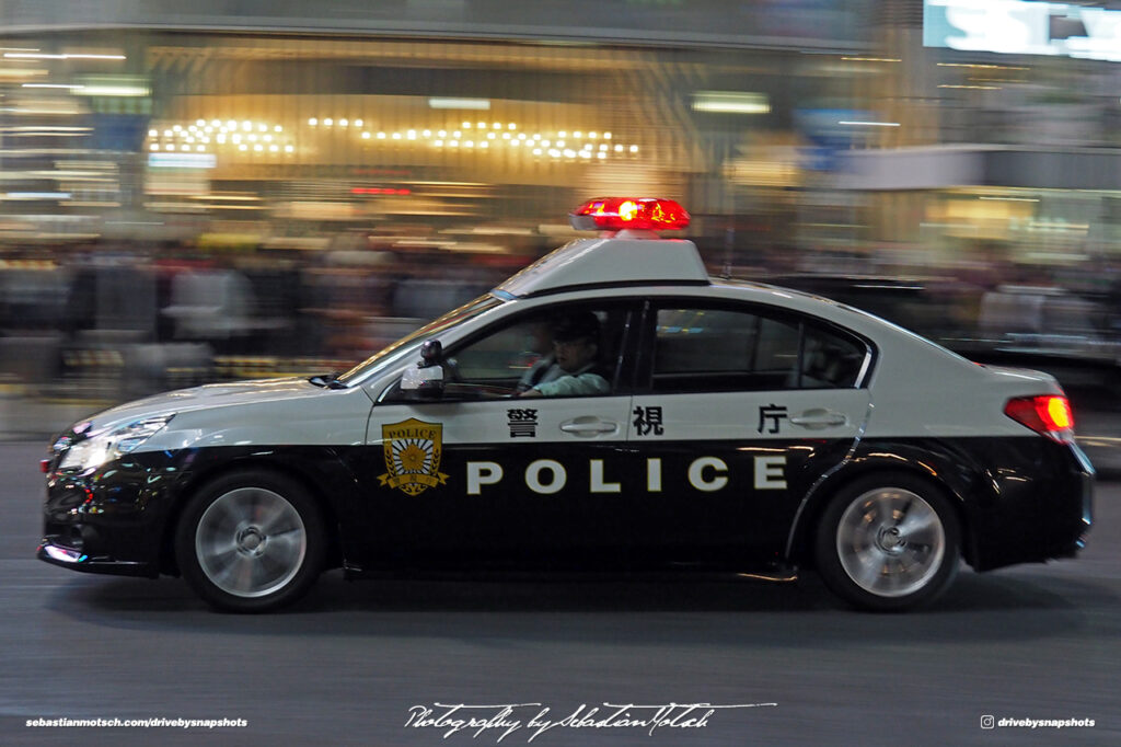 Subaru Legacy Police Car in Shibuya Tokyo Japan Drive-by Snapshots by Sebastian Motsch