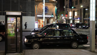 Toyota Crown Taxi and Phone Booth Japan Tokyo Ginza Drive-by Snapshots by Sebastian Motsch