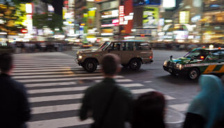 Toyota LandCruiser HJ61 at Shibuya Crossing Tokyo Japan Drive-by Snapshots by Sebastian Motsch