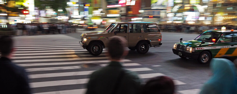 Toyota LandCruiser HJ61 at Shibuya Crossing Tokyo Japan Drive-by Snapshots by Sebastian Motsch