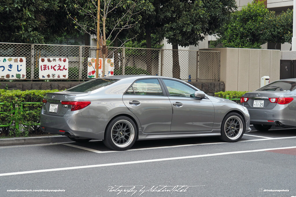 Toyota MarkX with BBS Wheels near Tsukiji Fish Market Tokyo Japan by Sebastian Motsch rear