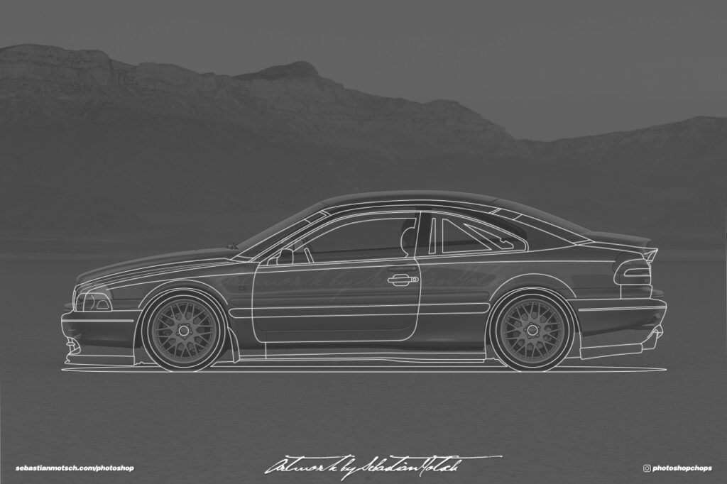 Volvo C70 R Coupé Line Drawing by Sebastian Motsch