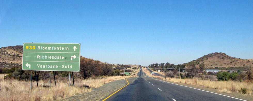 South Africa Johannesburg to Bloemfontein R30 Road Sign Photo by Sebastian Motsch