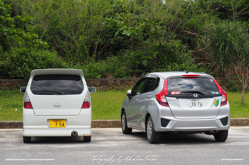 Modified Kei Car and Honda Fit at Sunayama Beach Miyako-jima Japan by Sebastian Motsch