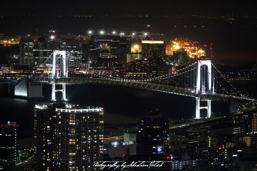 Rainbow Bridge seen from Tokyo Tower Japan by Sebastian Motsch