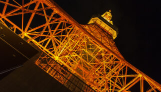 Tokyo Tower at Night Photography by Sebastian Motsch