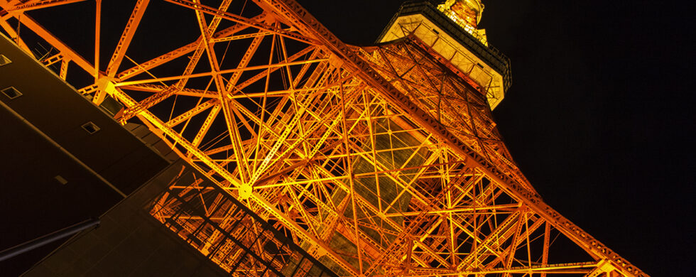 Tokyo Tower at Night Photography by Sebastian Motsch