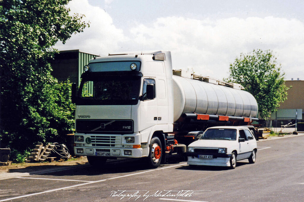 Opel Corsa A Swing and Volvo FH12 in Offenburg Germany Photo by Sebastian Motsch