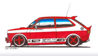 FIAT 127 Rallye Drawing by Sebastian Motsch 1998