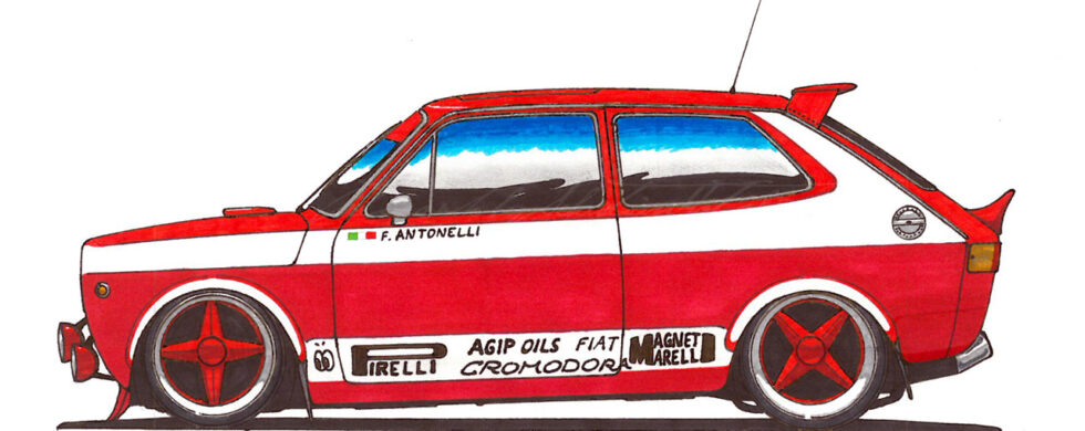 FIAT 127 Rallye Drawing by Sebastian Motsch 1998