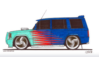 Isuzu Trooper with Custom Bodykit Drawing by Sebastian Motsch 1998
