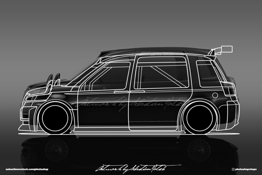 Toyota JPN TAXI JTCC Line Drawing by Sebastian Motsch