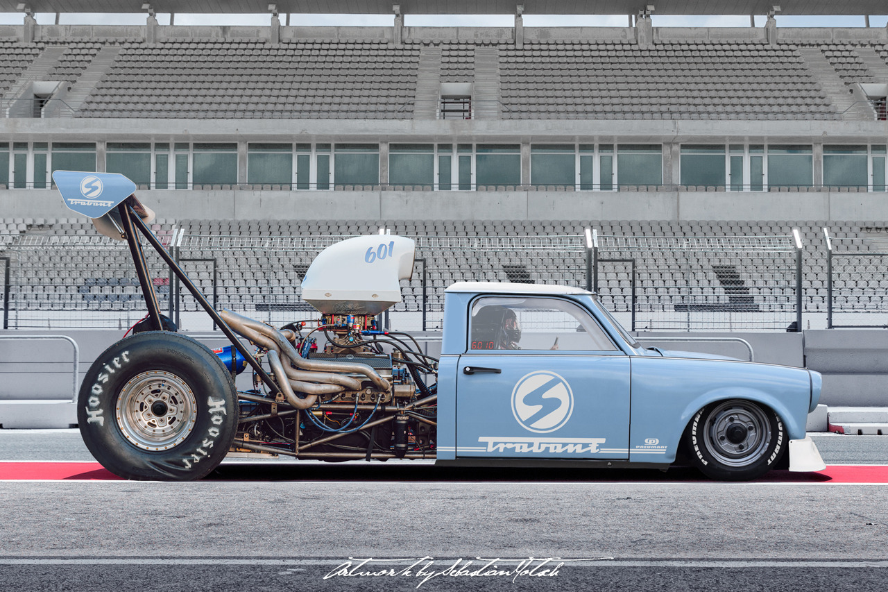 Trabant 601S V8 Super Pro ET Dragster Photoshop by Sebastian Motsch